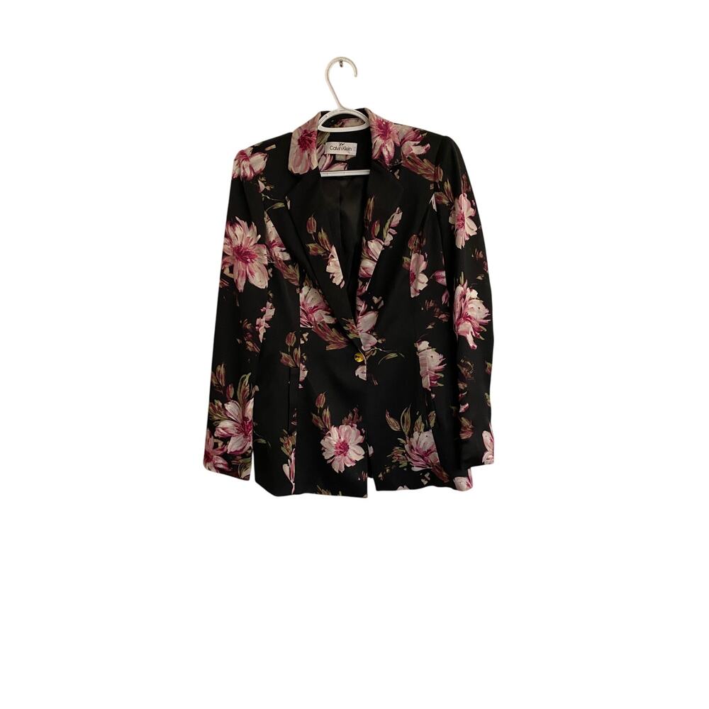 Calvin Klein Womens Floral Blazer Jacket Size 6 - Picture 2 of 7